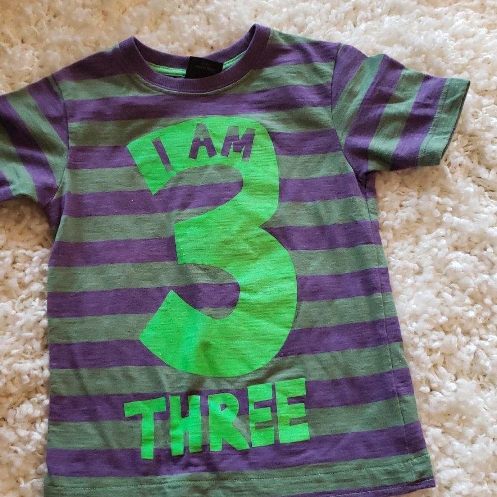 NEXT I AM 3 THREE shirt purple green